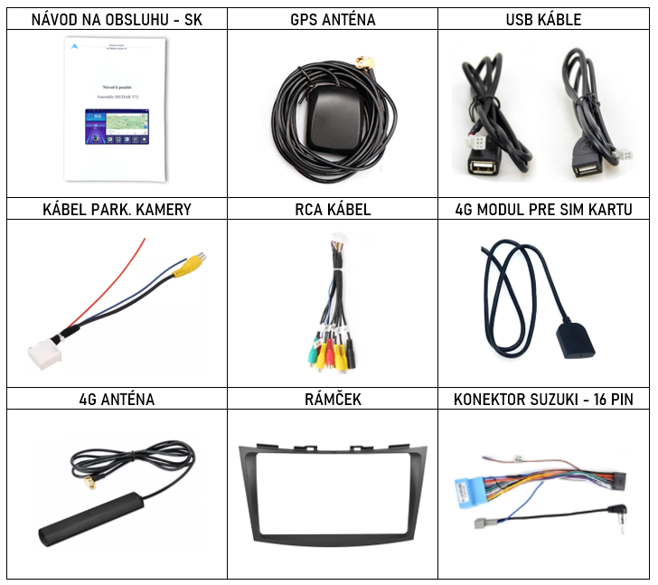 SK Prislusenstvo pre autorádio Isudar T68 pre Suzuki Swift s CarPlay AndroidAuto - evtech.sk